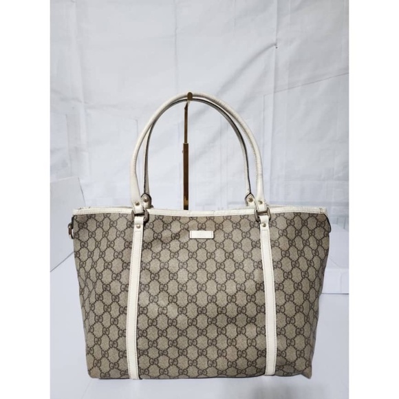 Gucci Handbags - Authentic GUCCI GG Coated Canvas Joy Medium Tote Bag Beige/White
